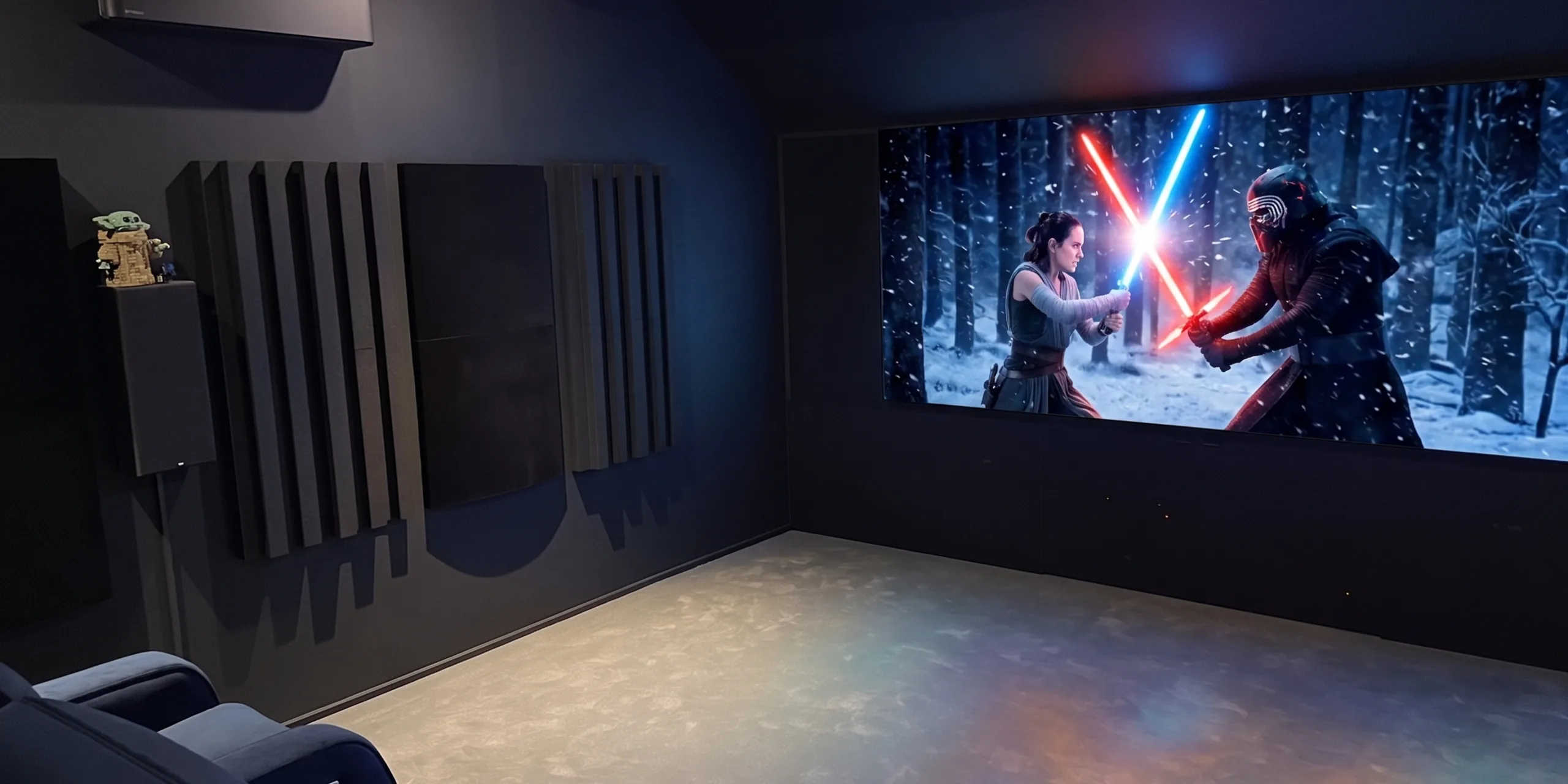 Salle de cinéma privée 5.1.4 Dolby Atmos équipée 100% Dali