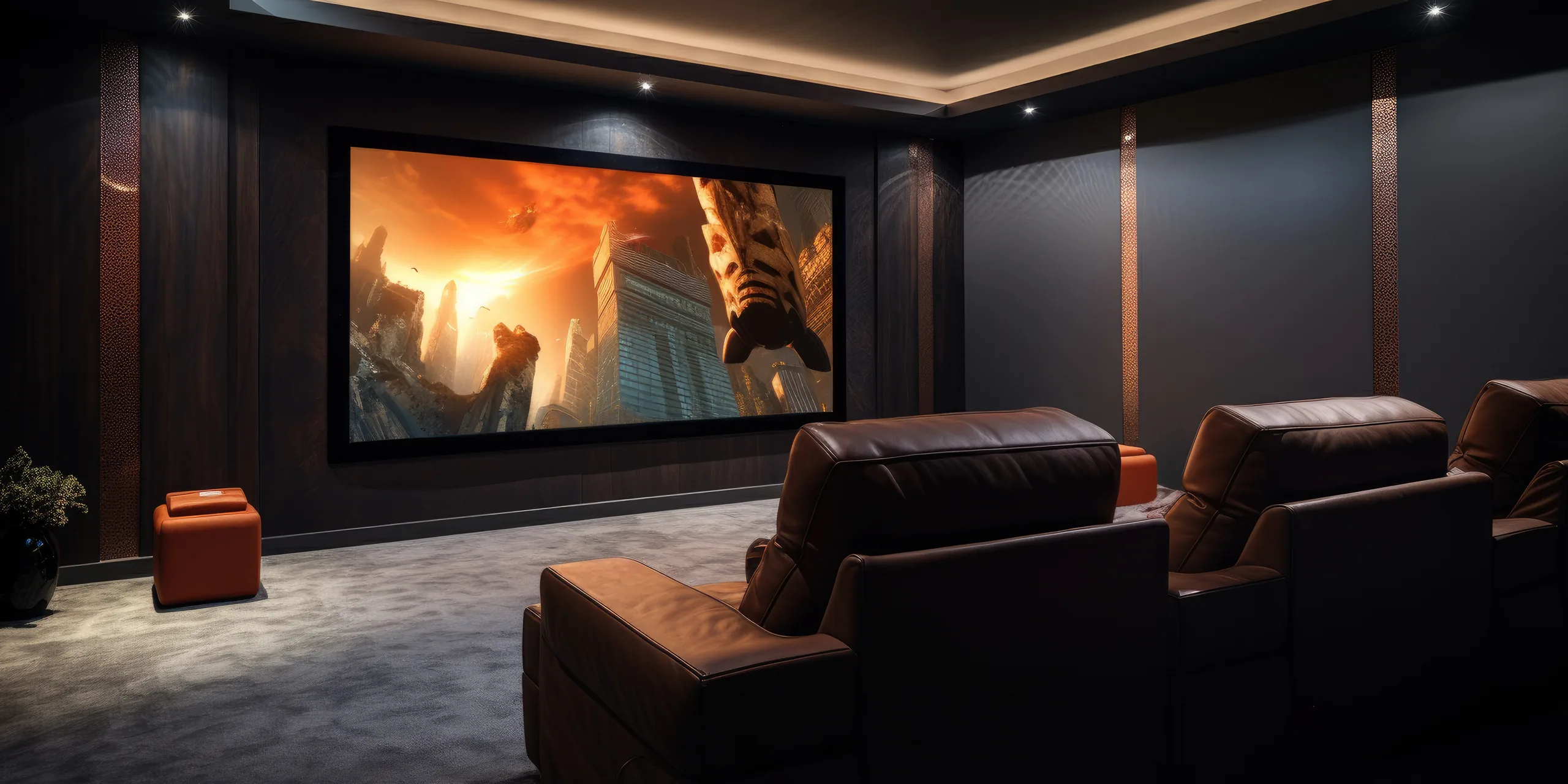 Salle de cinéma privée sur mesure réalisée clé sur porte par CinéPhil